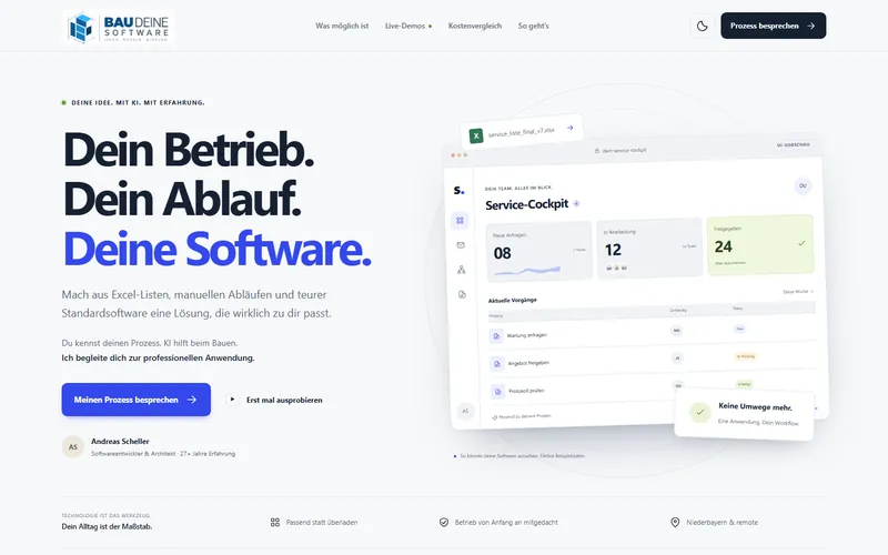 Einblick in Bau deine Software